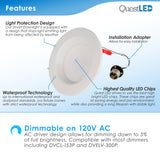 6 inch 15W LED Smart Downlight Compatible with Google Smart Home and Amazon Alexa