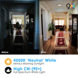 LED 4-Inch 10W Dimmable AC Disk Light (3O/4O J-Box Compatible) - 5 CCT: 2700K, 3000K, 3500K, 4000K, 5000K Selectable - 10 Watt 650 Lumens - Dimmable - 120V - ETL/ES/JA8 Certified