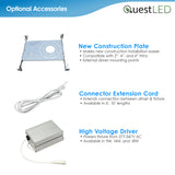 LED 4" INCH SQUARE WAFER CANLESS DOWNLIGHT CCT SWITCH 3000K, 4000K, 5000K