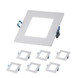 LED 4" INCH SQUARE WAFER CANLESS DOWNLIGHT CCT SWITCH 3000K, 4000K, 5000K