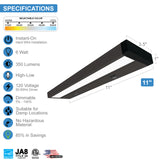 LED Undercabinet Linear Fixture Dimmable Bronze Finish CCT Tri Color