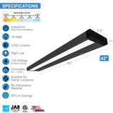 LED Undercabinet Linear Fixture Dimmable Bronze Finish CCT Tri Color