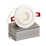 LED 4" Inch J-Box Round Thin Gimbal Tilt Floating Canless Downlight 9W