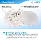 LED 4-Inch 10W Dimmable AC Disk Light (3O/4O J-Box Compatible) - 5 CCT: 2700K, 3000K, 3500K, 4000K, 5000K Selectable - 10 Watt 650 Lumens - Dimmable - 120V - ETL/ES/JA8 Certified