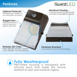 LED Mini Wall Pack Dimmable 20W With Photocell - 3 CCT: 3000K, 4000K, 5000K