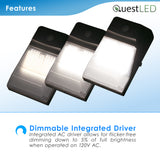 LED Mini Wall Pack Dimmable 20W With Photocell - 3 CCT: 3000K, 4000K, 5000K