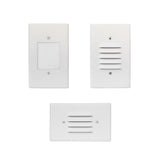 LED Step Light White Finish 2W; Interchangeable Plate Flat Frosted (Horizontal Louver/Vertical Louver)