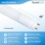 LED 4ft T8, T10, T12 Type A & B Tube Frosted Lens (30 Pack)