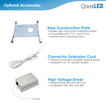 LED 2" Inch 15W Canless Downlight - 5CCT: 2700K/3000K/3500K/4000K/5000K Selectable - External Junction Box - Dimmable