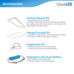 LED 1x4 Edge Lit LED Panel Ultra Thin Ceiling Light - 40W 4600 Lumens - Dimmable - 120-277V