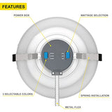 LED 6 Inch Commercial Downlight 12W/16W/22W Changeable; 1200/1600/2200 Lumens Selectable; 30/40/50K Changeable, 100-277V, CRI 90, 0-10V Dimmable
