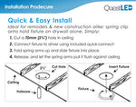3" Inch Gimbal 8W J-Box Canless Downlight - 5 CCT 2700K, 3000K, 3500K, 4000K, 5000K Selectable - 8 Watt 600 Lumens - Dimmable - White Trim