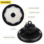 LED UFO Highbay 150W Dimmable 0-10v Black Finish 5000K