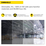 LED UFO Highbay 150W Dimmable 0-10v Black Finish 5000K