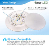 LED 5/6' Inch Disk Light Works With 3O and 4O J-Box - 15W 1,000 Lumens - Dimmable - 120V