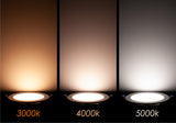 LED 6" Inch Round Slim Panel Downlight - 5 CCT 2700K, 3000K, 3500K, 4000K, 5000K - 3 Wattage Changeable: 9/12/15 Watt 650, 850, 1050 Lumens Selectable - Dimmable - 120V