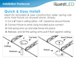 LED 6" Inch Square Wafer Downlight - 14W 1050 Lumens - 3 & 5 CCT: 2700K, 3000K, 3500K, 4000K, 5000K -