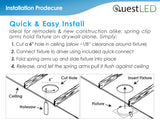 LED 6" Inch Square Wafer Downlight - 14W 1050 Lumens - 3 & 5 CCT: 2700K, 3000K, 3500K, 4000K, 5000K -