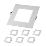 LED 6" Inch Square Wafer Downlight - 14W 1050 Lumens - 3 & 5 CCT: 2700K, 3000K, 3500K, 4000K, 5000K -