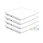 Quest LED 2x2 Backlit Panel - 3 Wattage Changeable: 20/30/40 Watt 2200,3300, 4400 Lumens - 3 Color Changing Temperatures: 3500K, 4000K, 5000K - 0-10V Dimmable - 120-277V - 24 x 24 Inch LED Drop In Ceiling Panel - White Finish (4 Pack)