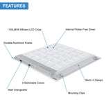Quest LED 2x2 Backlit Panel - 3 Wattage Changeable: 20/30/40 Watt 2200,3300, 4400 Lumens - 3 Color Changing Temperatures: 3500K, 4000K, 5000K - 0-10V Dimmable - 120-277V - 24 x 24 Inch LED Drop In Ceiling Panel - White Finish (4 Pack)