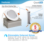 4" Inch J-Box Round Panel Tilt / Adjustable Downlight CCT Selectable