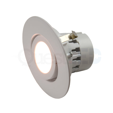 4" Inch LED Gimbal Adjustable Rotating Downlight - 10W= (75w Equivalent) 650 Lumens - Wet Location Rated - 5 CCT Selectable 27K, 30K, 35K, 40K, 50K - Dimmable - White Trim