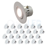 4" Inch LED Gimbal Adjustable Rotating Downlight - 10W= (75w Equivalent) 650 Lumens - Wet Location Rated - 5 CCT Selectable 27K, 30K, 35K, 40K, 50K - Dimmable - White Trim