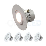 4" Inch LED Gimbal Adjustable Rotating Downlight - 10W= (75w Equivalent) 650 Lumens - Wet Location Rated - 5 CCT Selectable 27K, 30K, 35K, 40K, 50K - Dimmable - White Trim