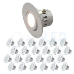 4" Inch LED Gimbal Adjustable Rotating Downlight - 10W= (75w Equivalent) 650 Lumens - Wet Location Rated - 5 CCT Selectable 27K, 30K, 35K, 40K, 50K - Dimmable - White Trim