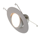 5/6" Inch LED Gimbal Adjustable Rotating Downlight -16.5W= (100w Equivalent) 1200 Lumens - 5CCT Selectable: 2700K, 3000K, 3500K, 4000K, 5000K - Damp Location Rated - Dimmable - White Trim
