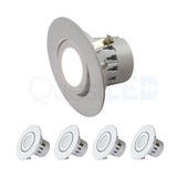 4" Inch LED Gimbal Adjustable Rotating Downlight - 10W= (75w Equivalent) 650 Lumens - Wet Location Rated - 5 CCT Selectable 27K, 30K, 35K, 40K, 50K - Dimmable - White Trim