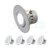 4" Inch LED Gimbal Adjustable Rotating Downlight - 10W= (75w Equivalent) 650 Lumens - Wet Location Rated - 5 CCT Selectable 27K, 30K, 35K, 40K, 50K - Dimmable - White Trim