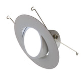 5/6" Inch LED Gimbal Adjustable Rotating Downlight -16.5W= (100w Equivalent) 1200 Lumens - 5CCT Selectable: 2700K, 3000K, 3500K, 4000K, 5000K - Damp Location Rated - Dimmable - White Trim