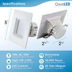 LED 4-Inch 10W Dimmable Square Retrofit Downlight