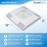 LED Waterproof Canopy Gas Station Light Fixture 150W