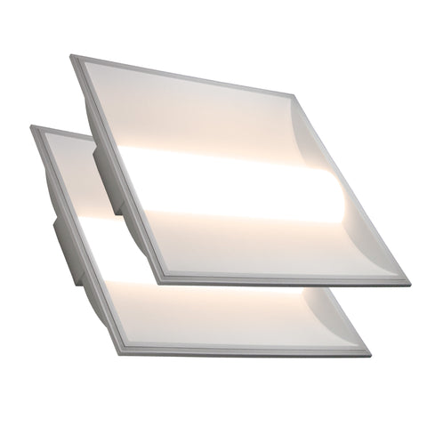 LED 2x2 Center Basket Troffer Panel - 3 Wattage Selectable: 20/28/35W 2,500/3,500/4,375 Lumens - 4 CCT: 3000K, 3500K, 4000K, 5000K Selectable - Dimmable - 120-277V - (2 Pack)