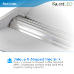 LED 2x4 Center Basket Troffer Panel - 3 Wattage Selectable: 30/40/50W 3,750/5,000/6,250 Lumens - 4 CCT: 3000K, 3500K, 4000K, 5000K Selectable - Dimmable - 120-277V - (2 Pack)