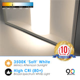 LED 2x4 Center Basket Troffer Panel - 3 Wattage Selectable: 30/40/50W 3,750/5,000/6,250 Lumens - 4 CCT: 3000K, 3500K, 4000K, 5000K Selectable - Dimmable - 120-277V - (2 Pack)