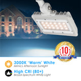 LED Mini Flood Light Security Fixture - 30W 3,819 Lumens - TRI Color 3CCT Switch: 3000K, 4000K, 5000K - White Finish
