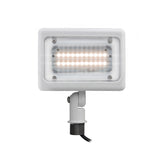 LED Mini Flood Light Security Fixture - 15W 1,947 Lumens - TRI Color 3CCT Switch: 3000K, 4000K, 5000K - White Finish