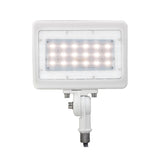 LED Mini Flood Light Security Fixture - 30W 3,819 Lumens - TRI Color 3CCT Switch: 3000K, 4000K, 5000K - White Finish
