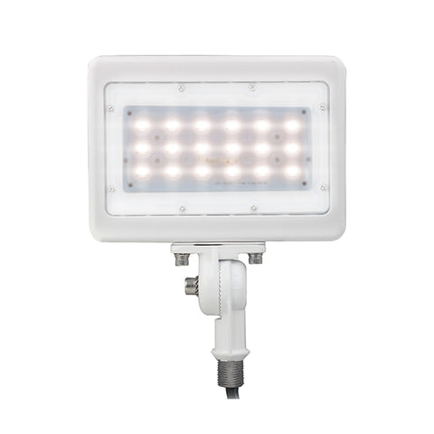 LED Small Flood Light Security Fixture - Wattage Selectable: 50W/35W - 6,750/4,725 Lumen Selectable - 3CCT Switch: 3000K, 4000K, 5000K - Photocell Included - White Finish
