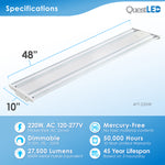 LED 4 Ft Foot Linear Highbay - 3 Wattage Adjustable (Lumen Selectable) - Dimmable -120-277V