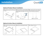 LED 1x4 Edge Lit LED Panel Ultra Thin Ceiling Light - 40W 4600 Lumens - Dimmable - 120-277V