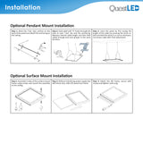 LED 1x4 Edge Lit LED Panel Ultra Thin Ceiling Light - 40W 4600 Lumens - Dimmable - 120-277V