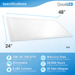 LED 2X4 72W Edge Lit Panel Dimmable