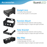 Quest LED Area Light - 3 Wattage: 300W/280W/260W 43,500/40,600/37,700 Lumens Selectable - 3CCT: 3000K/4000K/5000K - 0-10V Dimmable - Type III Optics - Bronze Finish - 120-277V - Multiple Brackets Available