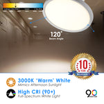 LED 7" Inch 15W Flush Mount Fixture - 5CCT: 2700K, 3000K, 3500K, 4000K, 5000K - Dimmable