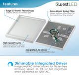 LED 7" Inch Square 15W Flush Mount Fixture Dimmable